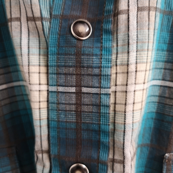 Panhandle men's plaid button down Western shirt  Sz-M Tall - Picture 3 of 7